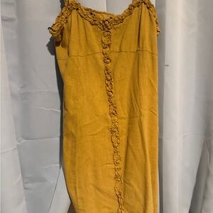 Brandy Melville Mustard Ruffle Dress
